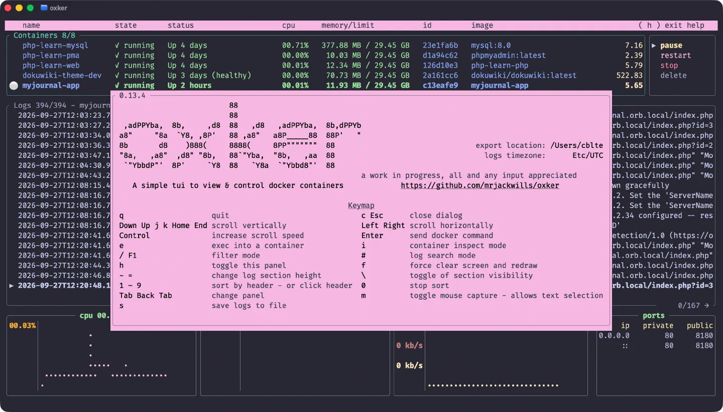 Oxker Screenshot