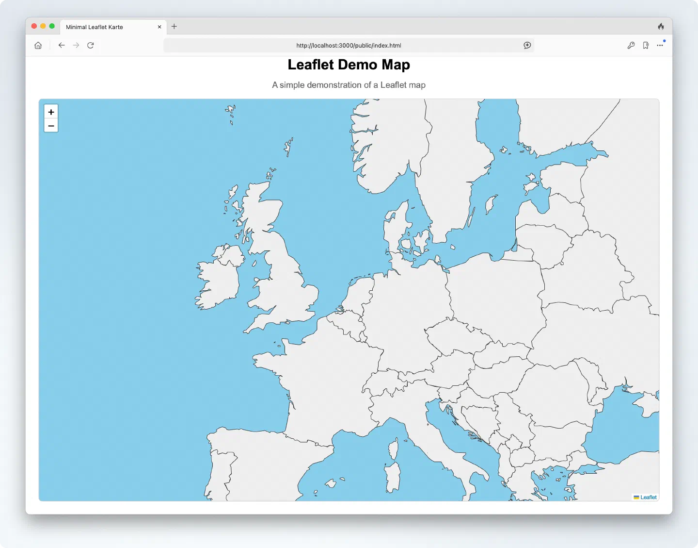 Leaflet Karte im Browser